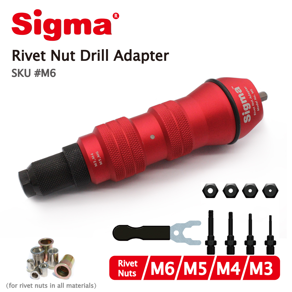Power Tools Manufacturers - Sigma #M6 Threaded Rivet Nut Drill