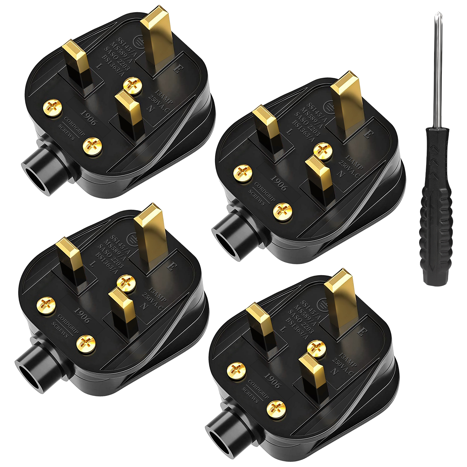 Power Tools Extension - 4/8pcs 3 Pin UK Male Replacement