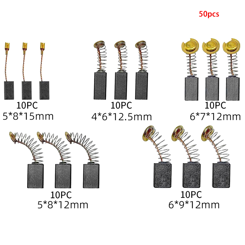 Power Tools Repairs - 50pcs Carbon Brush Replacement Kit Electric