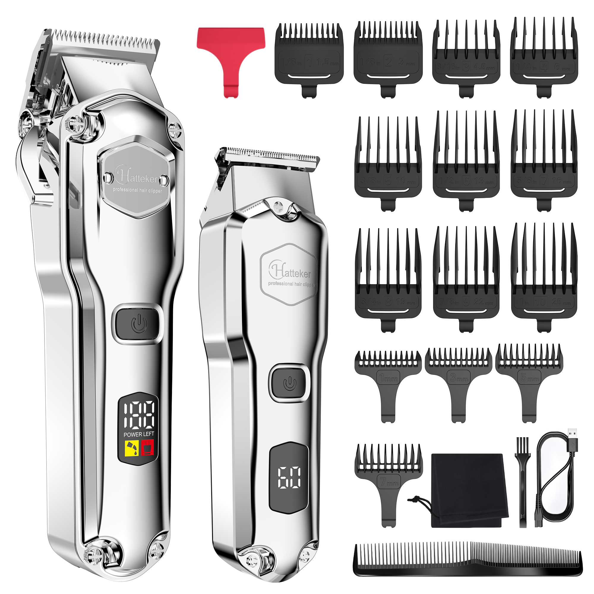 Power Tools Combo Kits - Hatteker Metal Professional Hair Clipper Combo