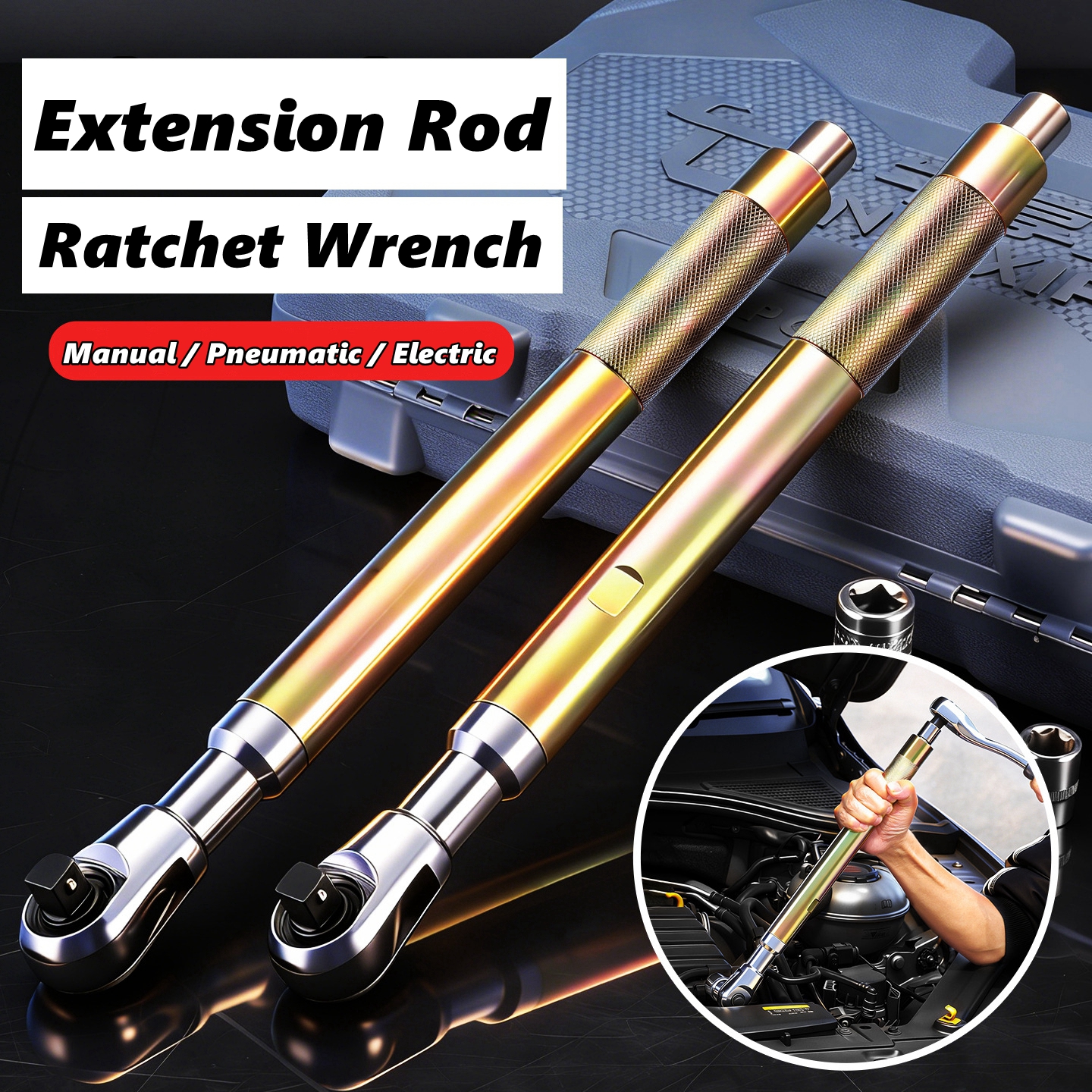 Power Tools Extension - Offset Impact Ratchet Extended Wrench 1/2