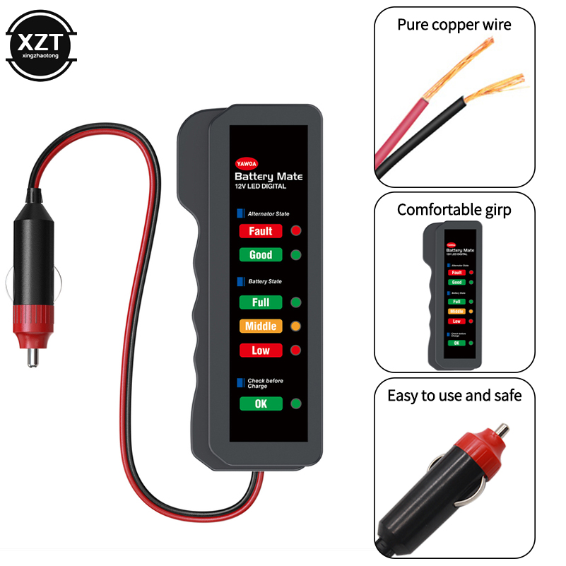 Power Tools In Automotive - Car Battery Tester 6 LED Display