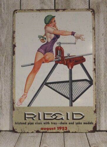 Power Tools Equipment - 1d,Ridgid Tools Tin Sign Sexy Pinup