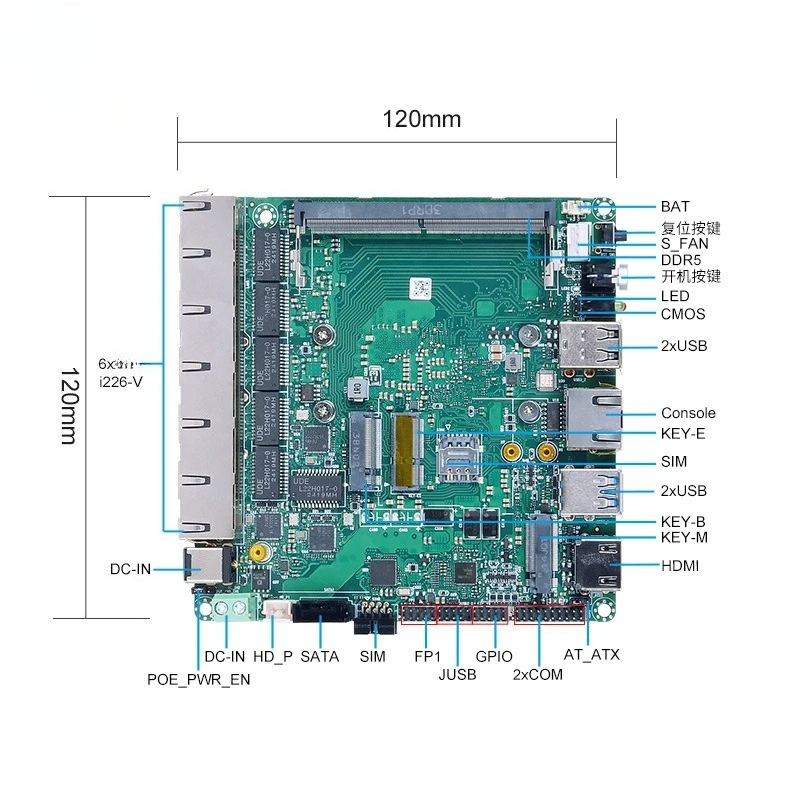 N100N305 main board 6 network  - Power Tools Inspection ulasan dan harga