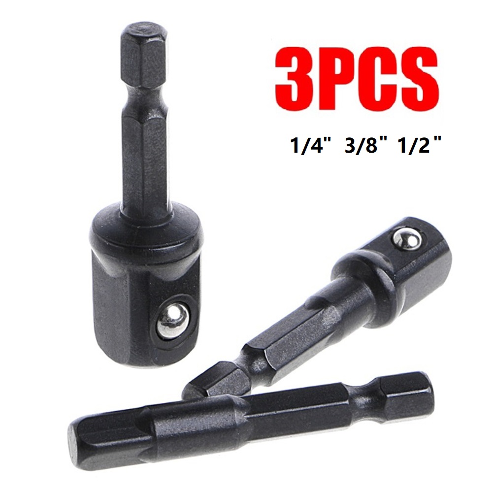 3Pcs Socket Adapter Set, 1/4