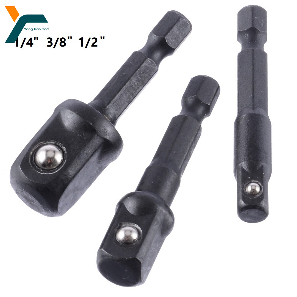 3Pcs Socket Adapter Set, 1/4