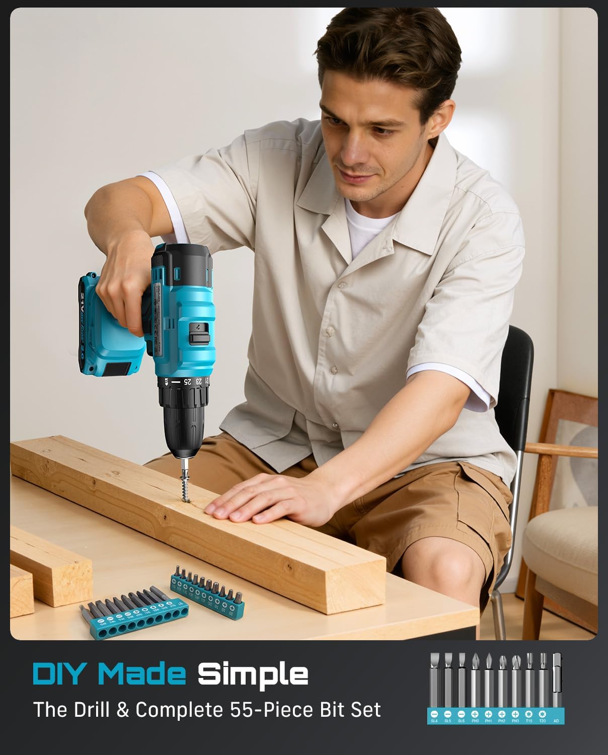 21V Cordless Drill Tool Kit 19 - Power Tools Combo Kits ulasan dan harga