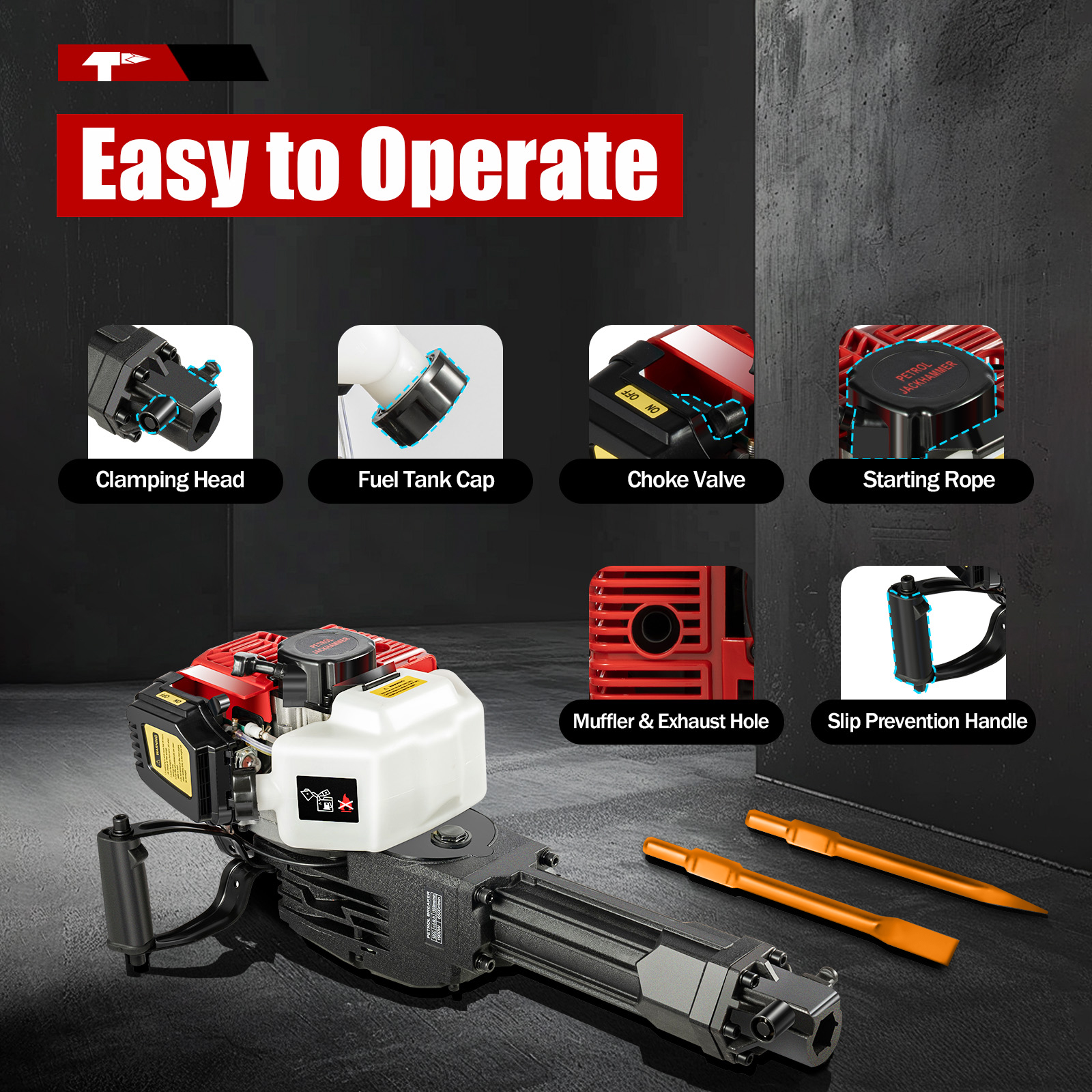 1900w Jack Hammer 52cc 2 Stro - Power Tools For Construction Work ulasan dan harga