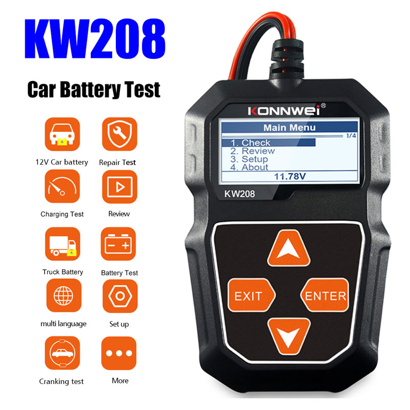 KONNWEI KW208 Car Battery Test - Power Tools English ulasan dan harga