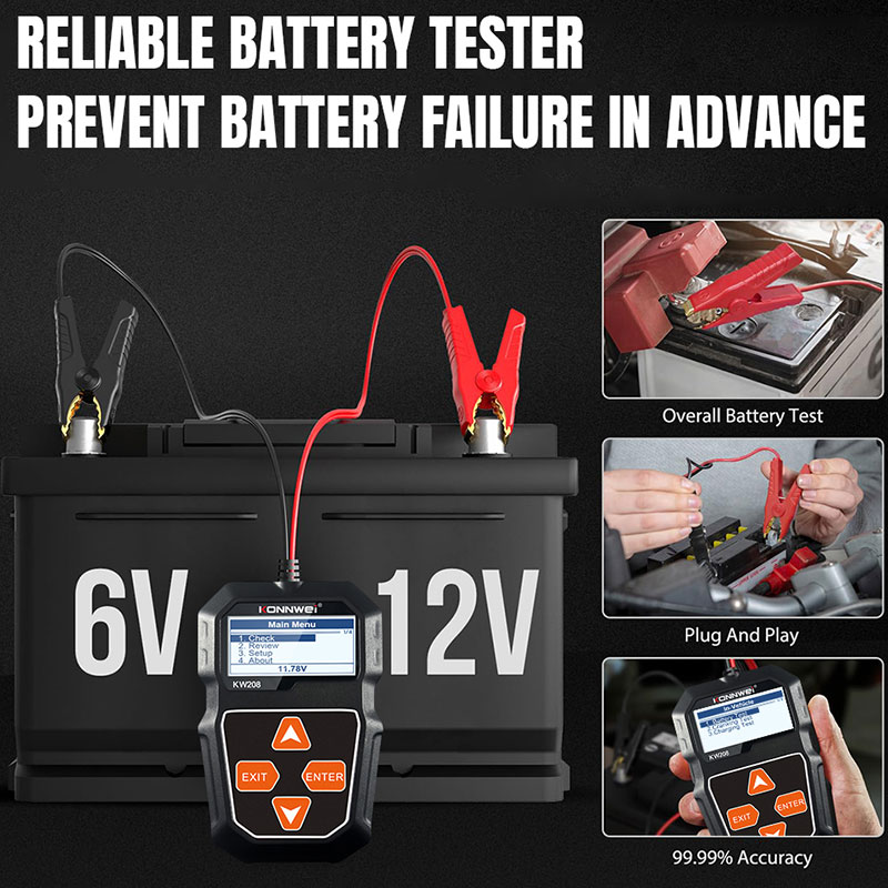 KONNWEI KW208 Car Battery Test - Power Tools English ulasan dan harga