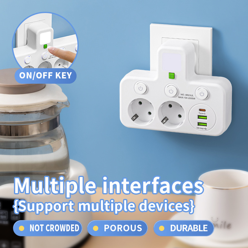 EU Plug Outlet 2-6 Sockets Ele - Power Tools Extension ulasan dan harga