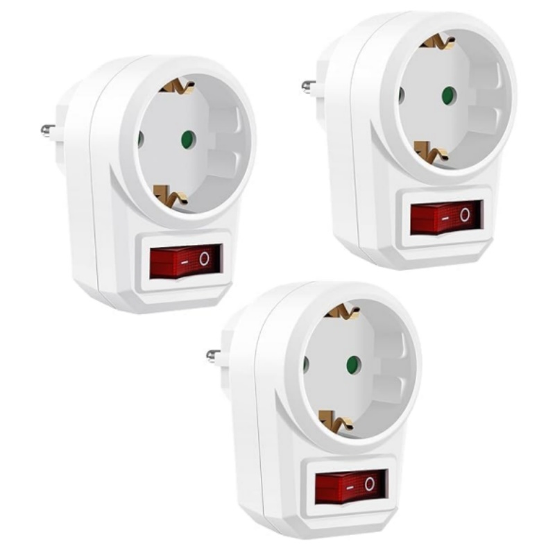 3PCS EU Socket Adapter With Sw - Power Tools Extension ulasan dan harga