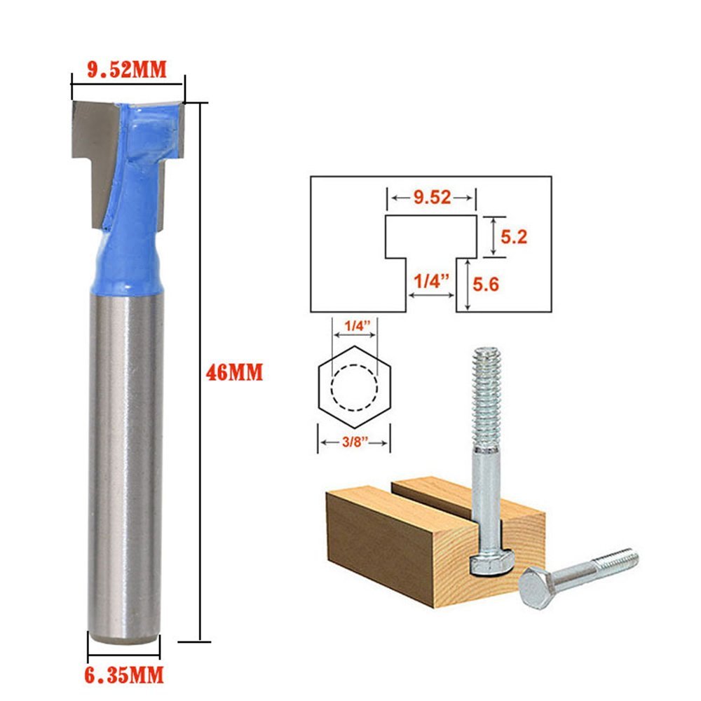A11I 1/4 inch Shank T-Slot Cut - Power Tools Woodworking ulasan dan harga