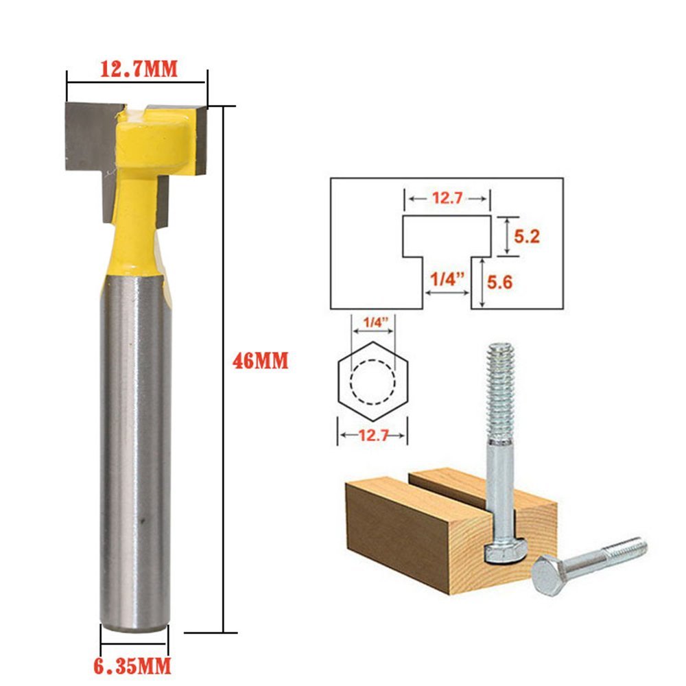 A11I 1/4 inch Shank T-Slot Cut - Power Tools Woodworking ulasan dan harga