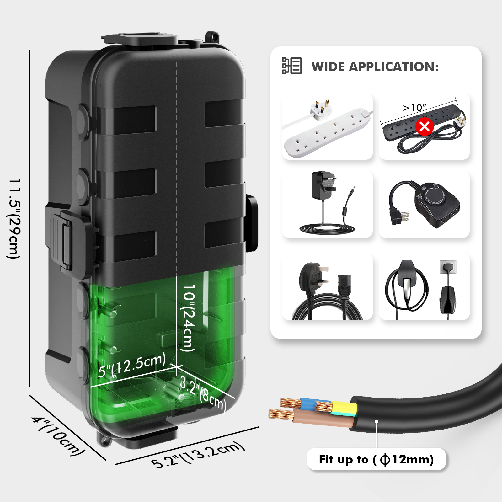 Medium Outdoor Electrical Box, - Power Tools Extension ulasan dan harga