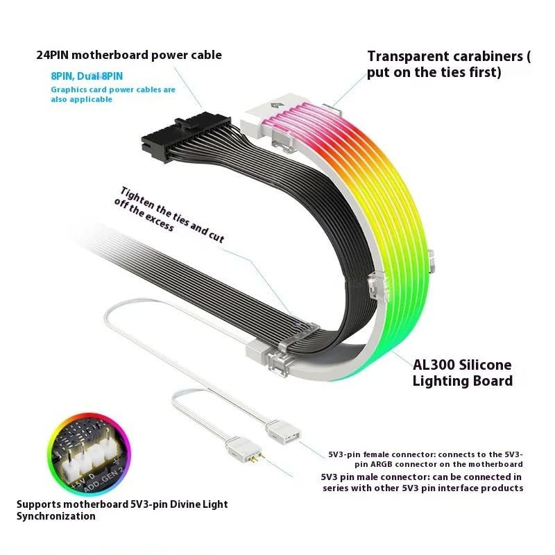 ARGB Chassis Neon Strips 5V Po - Power Tools Extension ulasan dan harga